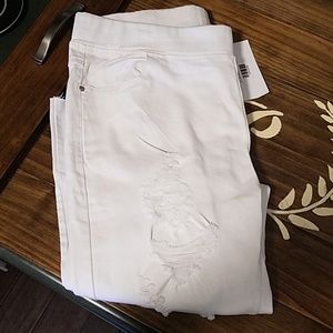 White distressed Jean's.